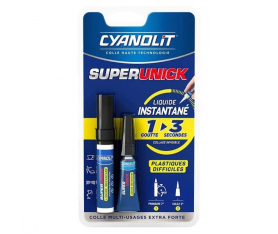 Colle Instantanée Super Unick Plastique 3gr + 4ml Cyanolit