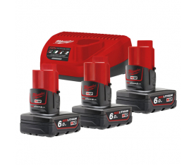 Pack 3 Batteries Chargeur M12 NRG-603 Milwaukee