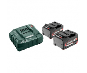 Pack Batteries Li-Power 18V 2x4Ah Chargeur ASC55 Metabo