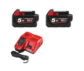 Pack NRJ 18V 5ah 2 batteries + chargeur Milwaukee