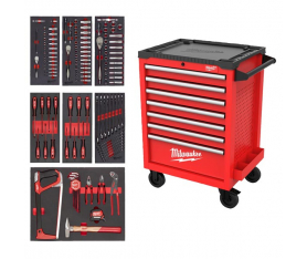 Servante Equipé 7 tiroirs 69cm 196 outils Milwaukee