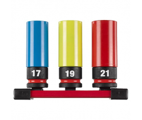 Set 3 Douilles Automobile 1/2 Shockwave 17 19 21mm Milwaukee