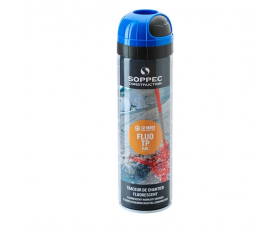 Traceur de chantier fluo TP bleu 500ml Soppec